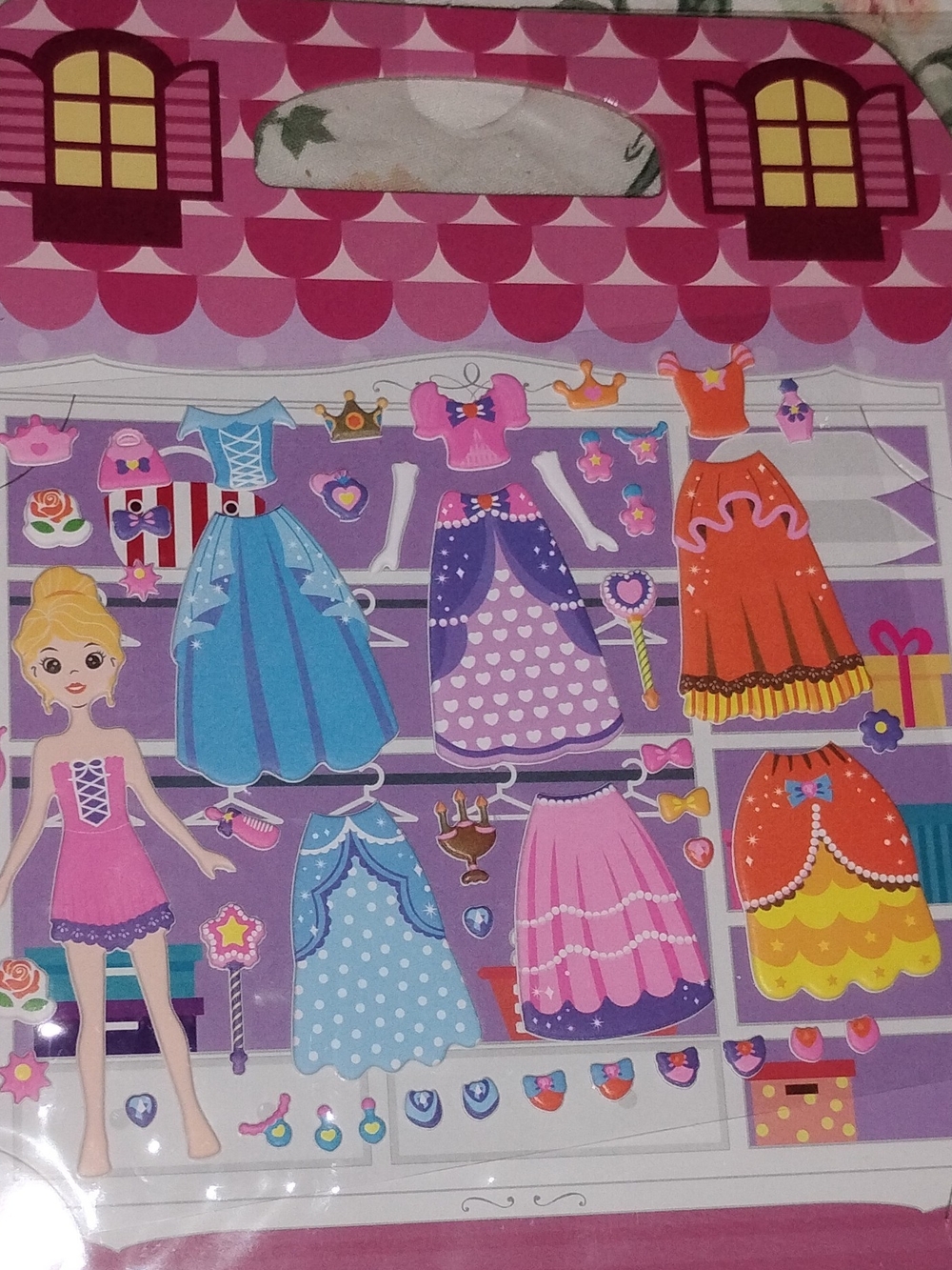 Princess Dress-Up Sticker Set - Pink and Purple